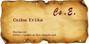 Csiba Erika névjegykártya